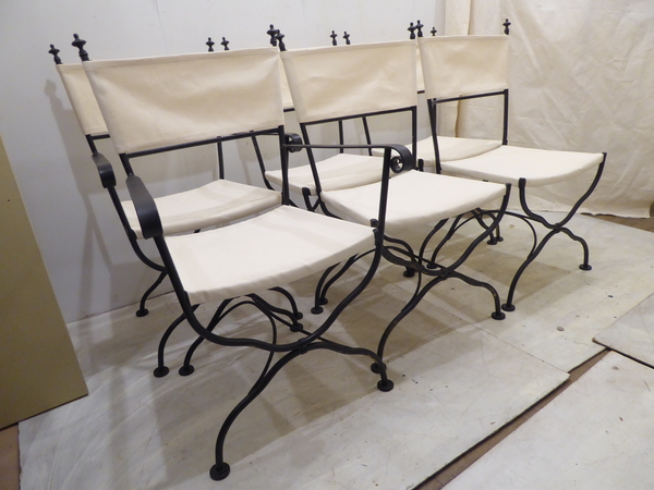 Set of Six Iron Garden Chairs