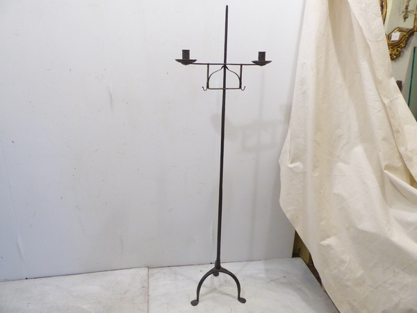 19th C Wrought Iron Candlestick