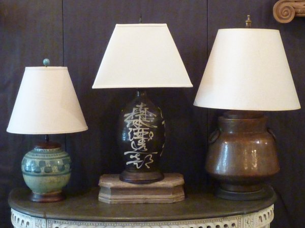 Antique Storage Vessel Lamps