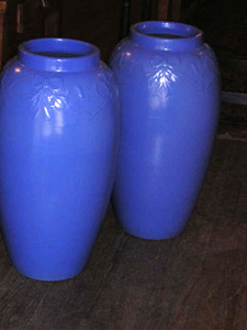 American periwinkle blue ceramic jars/umbrella stands