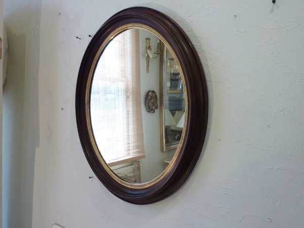 Oval Walnut Mirror