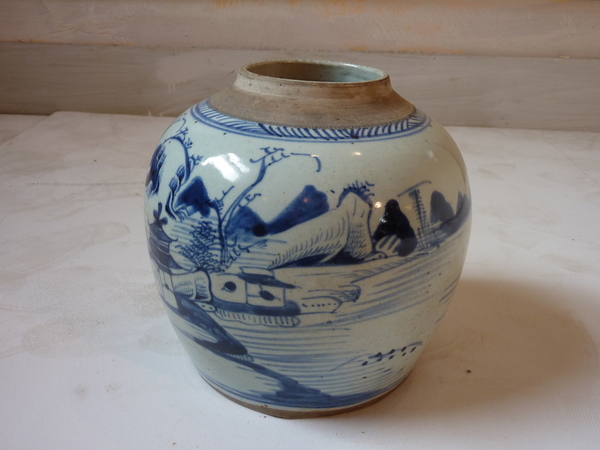 Chinese Blue and White Canton Vase