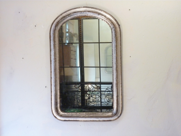 19th Century Silverleaf Curved Corner Mirror