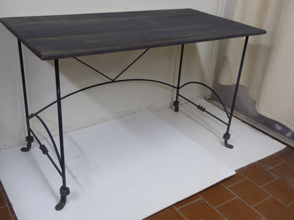 Iron Desk With Weathered Wood Top