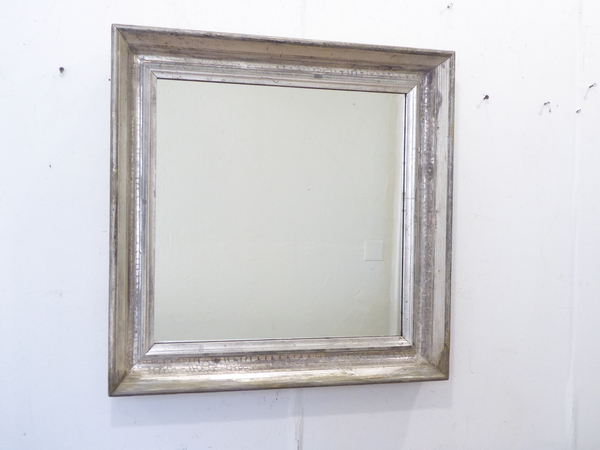 19th C Square Silver Mirror