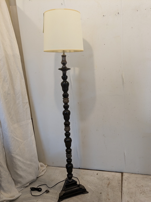 Rococo Ebonized Floor Lamp