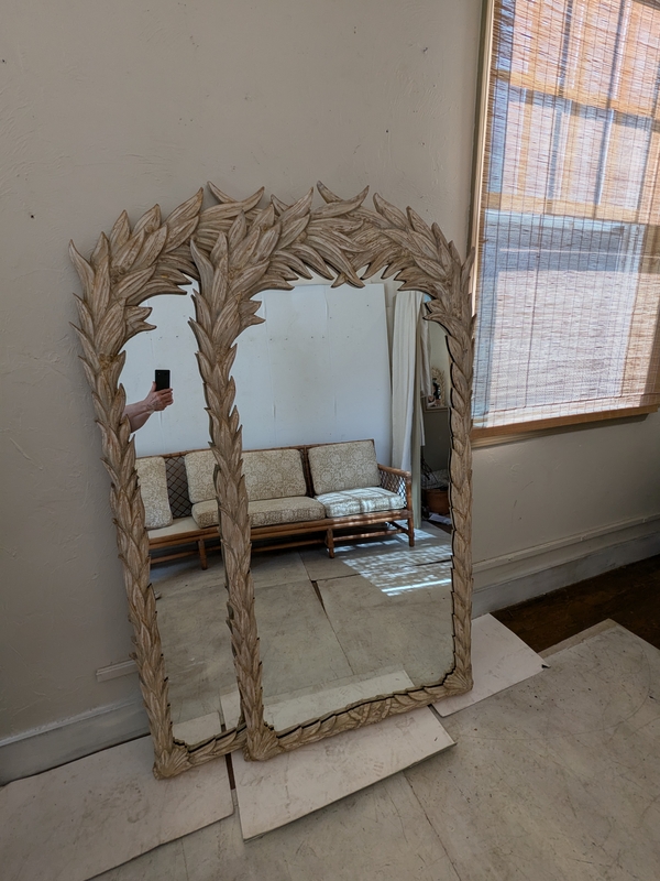 Carved Whitewashed Mirrors