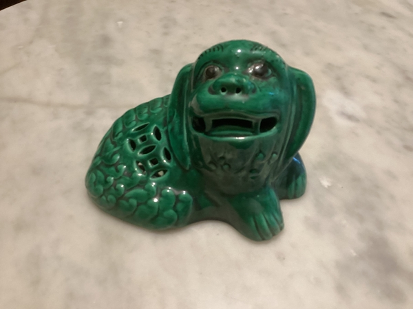 Chinese Green Glazed Ceramic Dog