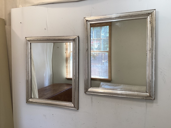 Pair of 19th C Silver Mirrors