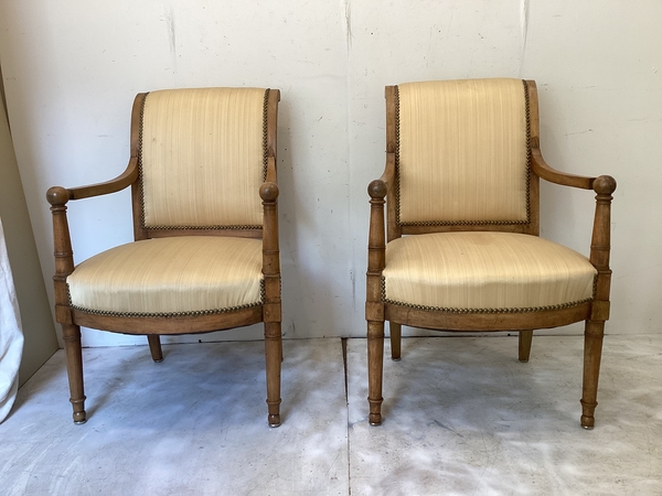 19th C French Fruitwood Fauteuils