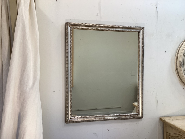 19th C French Silver Ripple Mirror