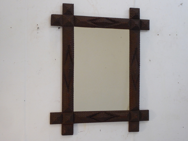 Antique Tramp Art Mirror