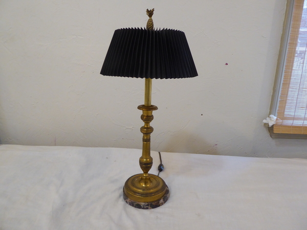 19th C French Candlestick Lamp