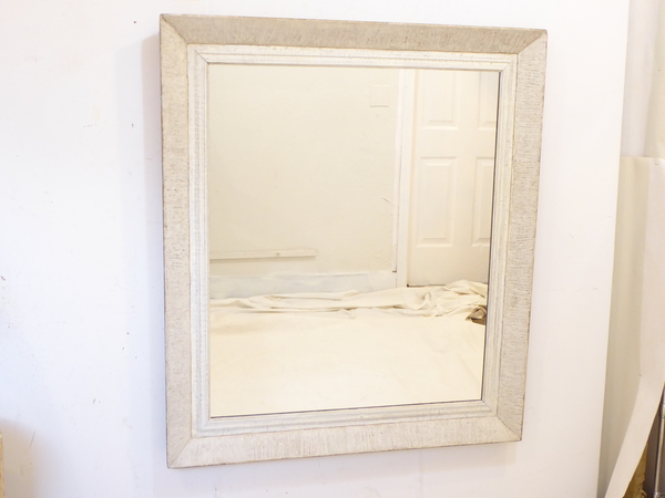 Large Modern Whitewashed Mirror