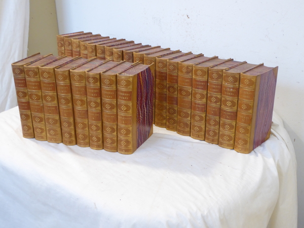 Collection of Tan Leatherbound Works of Dickens