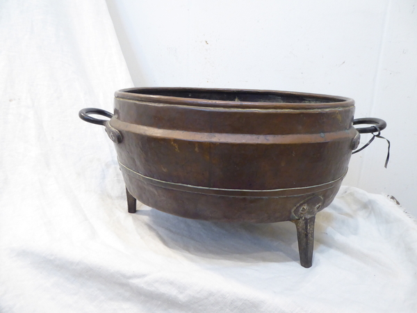 Iron Footed Copper Container