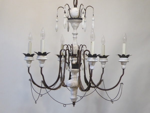Iron and Wood Chandelier