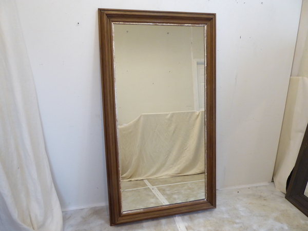 19th C Walnut Full Length Mirror