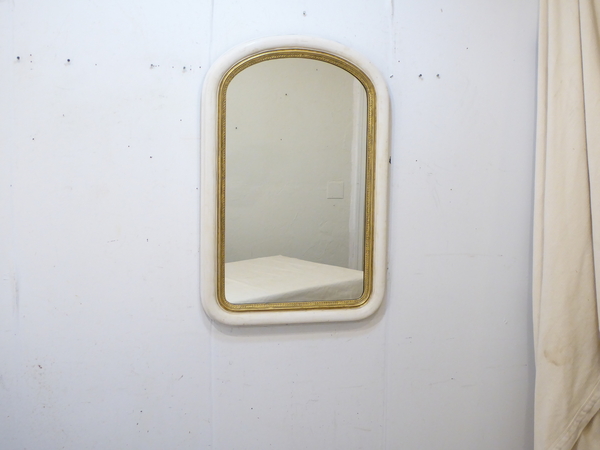Curved Corner Whitewashed Mirror