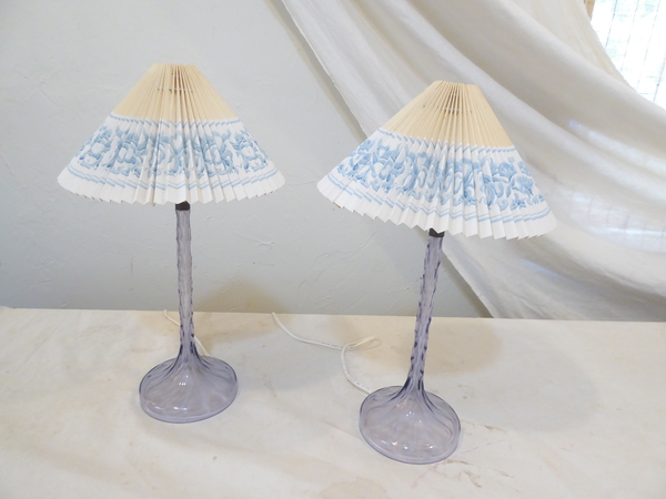 Pair Glass Lamps