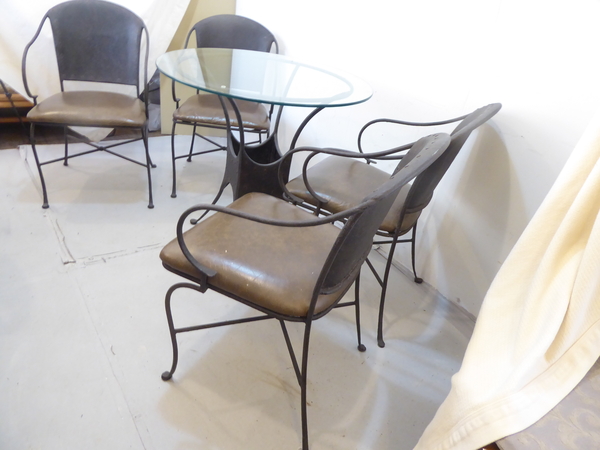 Brutalist Iron Chairs and Table